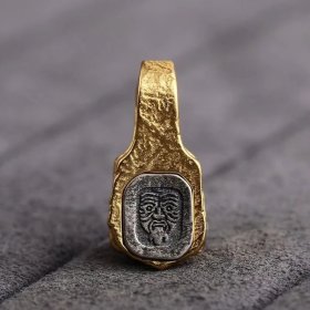 扎基拉姆卡子银镀金古法 吊坠挂件 【规格】20*10mm 银+镀金拼色设计，古法工艺，立体感十足