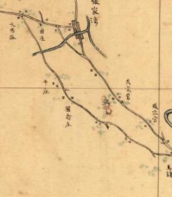 古地图1880 北京到天津图。纸本大小73.65*58.44厘米。宣纸艺术微喷复制。