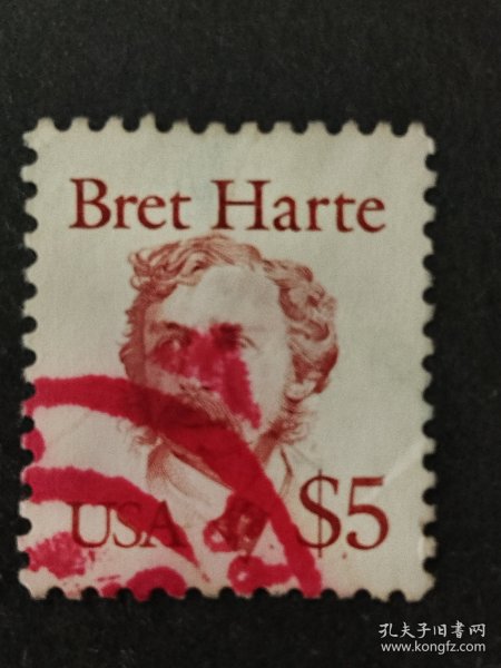 美国邮票 1986年名人 雕刻版普通邮票-作家 哈特