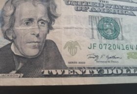 美国钱币 纸币 20美元 2009年