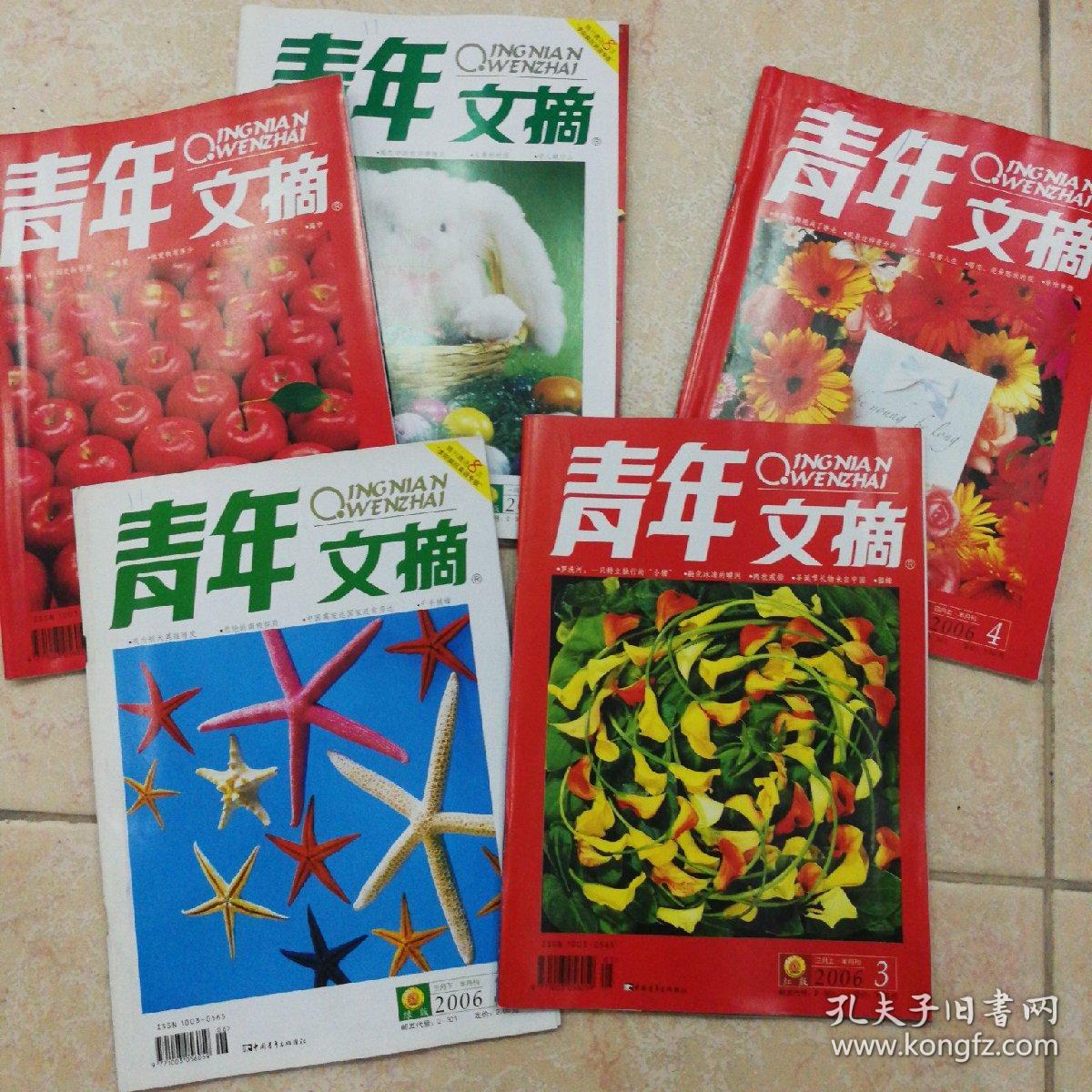 点击查看原图 青年文摘2006年共5本