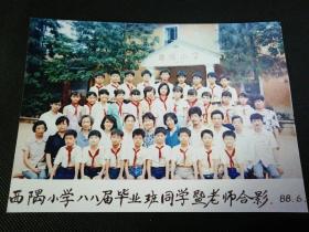 西隅小学八八届毕业照，88届毕业合影，1988年毕业班，照片