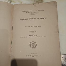 1909年出版英文原版旧书RADLATION CONSTANTS OF METALS