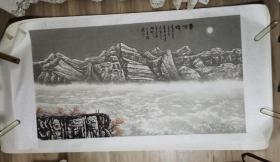 著名书画家陈奕纯所作大幅6尺国画《黄河魂》