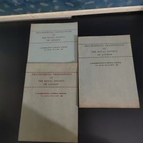 PHILOSOPHICAL TRANSACTIONS OF THE ROYAL SOCIETY OF LONDON伦敦皇家学哲学*刊1987年