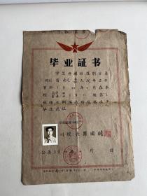 1959年毕业证书一张