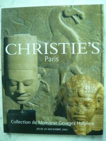 佳士得 巴黎 2003年 乔治 哈尔芬 收藏古代文物、古代雕塑、石雕、铜器、陶器、饰品、欧洲艺术品、古埃及艺术品、罗马艺术品 艺术拍卖专场