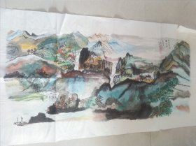 一线征集名家精品力作泼墨山水！就爱小名家精品！仅售画心，买家自鉴工艺品.国画心一件保证纯手绘67+136cm，