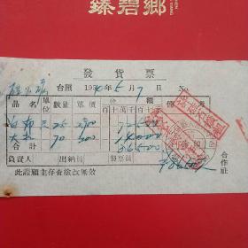 1954年5月7日，发货票3，蓋平县硅石矿，辽东省蓋平县人民政府税务局，许*屯村合作社。（生日票据，五金发票）（28-3）