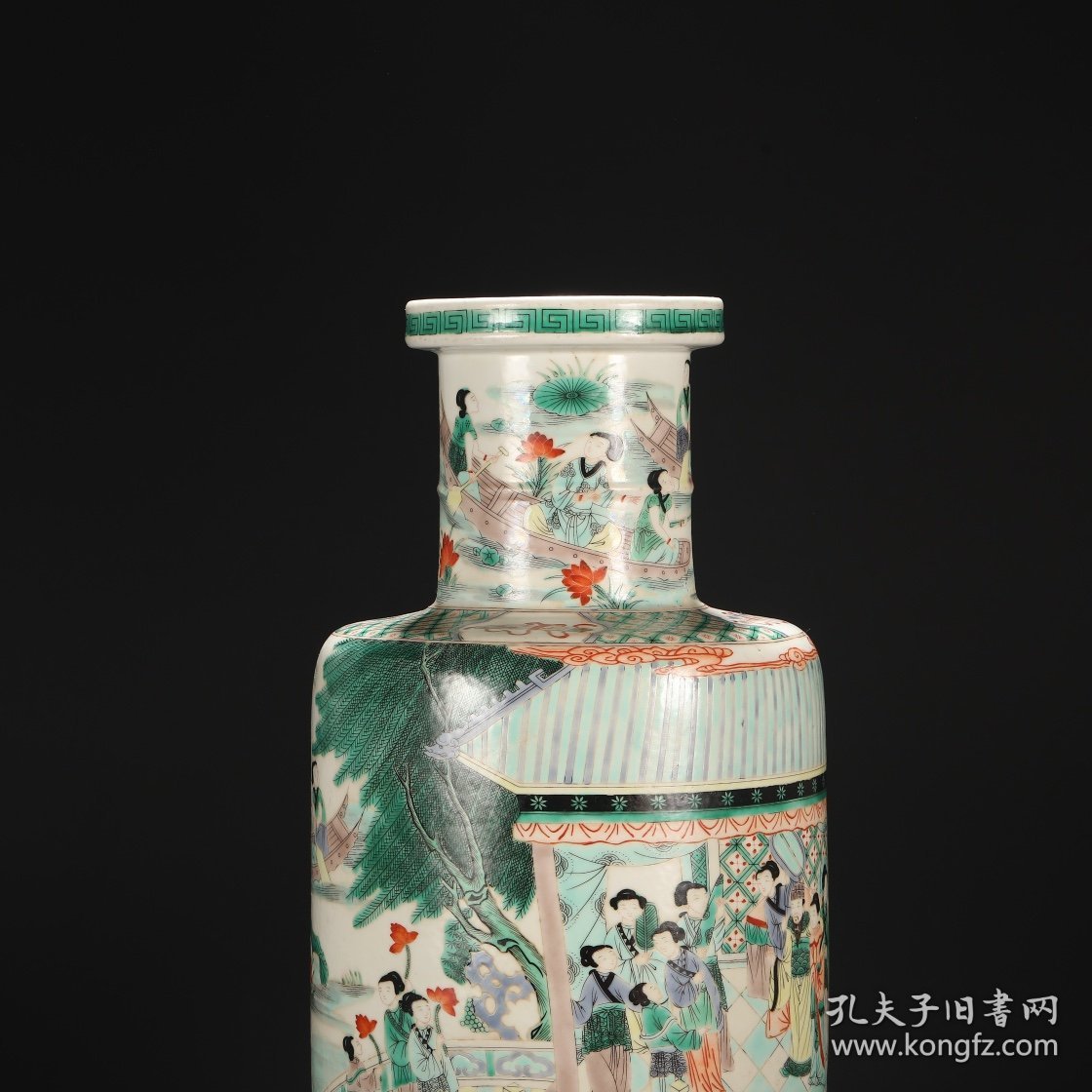 旧藏 清代 康熙五彩人物故事大棒缒瓶