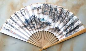晋伟书画成扇。晋伟，号一驴，山东实力派书家。