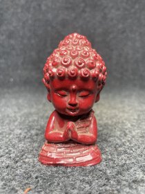 朱砂雕刻太子佛摆件
