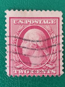 美国邮票 1914年 美国总统 华盛顿 2c 1枚销
