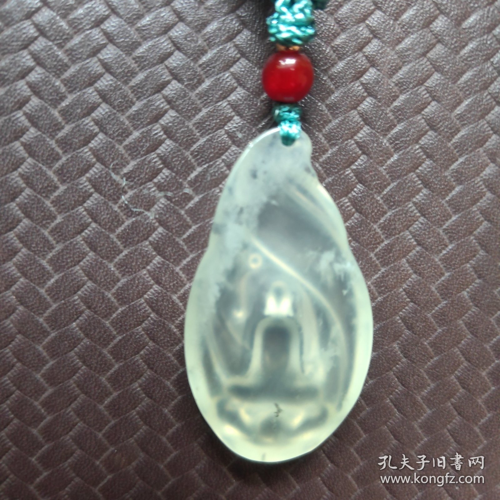 岫玉白冰观音吊坠（3.9x2.2x0.6cm）