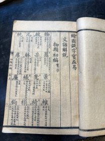 线装石印本《绘图识字-字课图说》原装5册合订一厚册。内有精美插图！