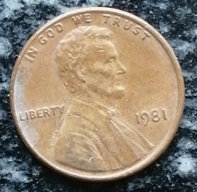 美国硬币 美元1分1美分 1981年