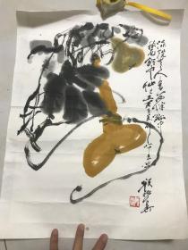 上海著名书画家，颜梅华，小精品