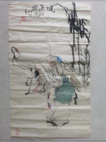 天津市著名书画家……李翔龙绘画《健康图》
有小口儿  但不少肉   没托没裱  软片        47cmx78cm