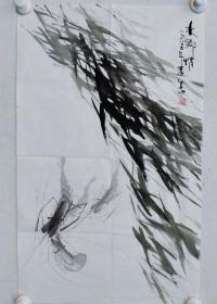 扬州国画院副院长，朱旭国画作品一幅《水乡情》尺寸：69*42