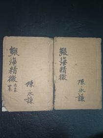 清中医《银海精微》一套卷1-卷4齐全。共计2册全。品如图，第二册右下边角有损伤，最后有2页有修补，已上图，具体如图。