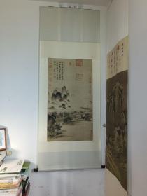 北宋宋徽宗赵佶，溪山秋色图，原色原寸（97*53cm)精品花绫纸本精裱，复制品，挂轴