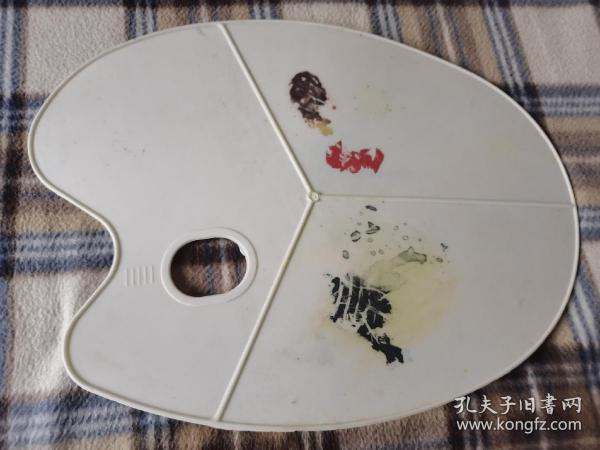 大号椭圆调色盘美术用品画画颜料调色板塑料款易清洗梅花盘三线板木质水彩水粉丙烯油画