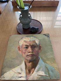 油画写生《白发老人像》