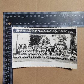 老照片，湖北省襄阳市谷城县庙滩公社高中第八届全体师生毕业合营1979.6.30