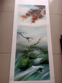 當代臺灣名家 林惺岳 油畫花鳥條幅