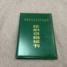 1987年安徽省卫生技术中级职务任职资格证书