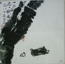 书画名家笔墨真迹，著名禅意书画家贾双林花鸟作品:一二知己