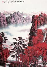 艺术微喷 白雪石 万山红遍 40x57厘米