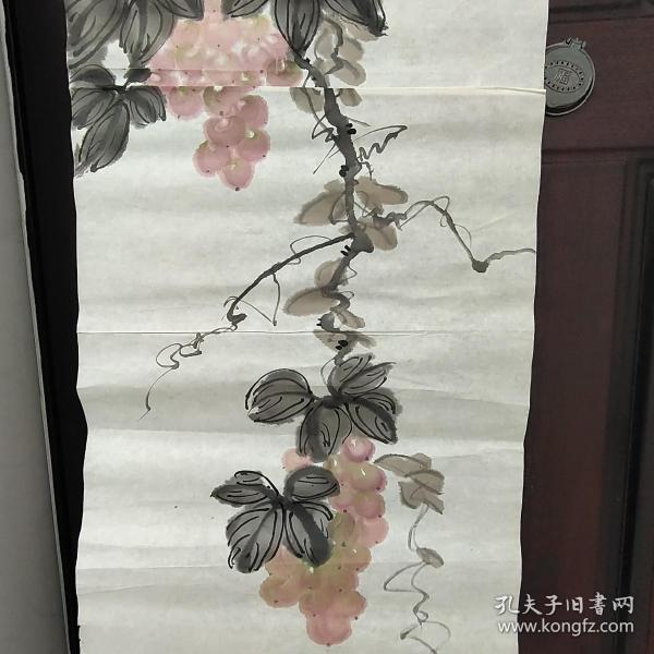 无款花鸟画，国画：约90年代南京流出，花鸟画、35X85 厘米，葡