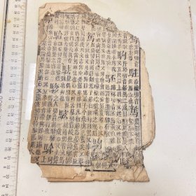 清代木刻本字典，散叶，大概13叶品如图，轻微虫蛀，边角有缺，整体保存如图，古旧图书，不支持退换