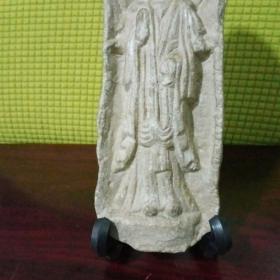 日本回流陶泥浮雕观音挂牌 甘肃省博物馆制 长度7.2厘米 宽度2.5厘米 高度21.5厘米