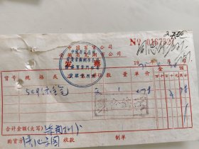 中国百货公司安徽省芜湖市公司发票（509铱金笔）
