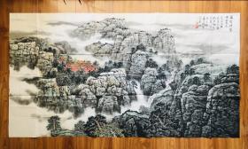 走进中南海的南阳著名画家姜光明山水画作品：万壑积翠映灵光（六尺整张）