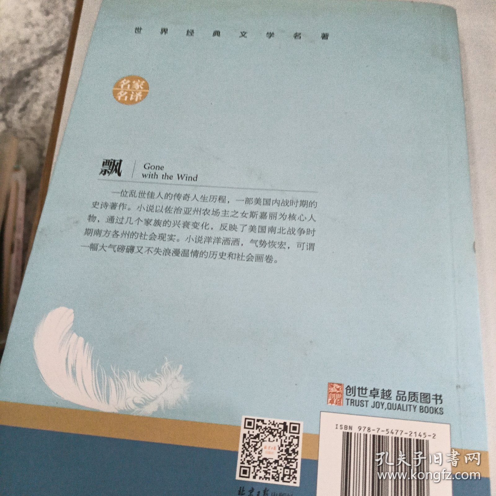 飘 中小学生课外阅读书籍世界经典文学名著青少年儿童文学读物故事书名家名译原汁原味读原著