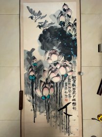 李仁智纯手绘写意花鸟画国画作品字画书画墨迹墨宝水墨条幅竖幅竖版单条单幅挂画挂轴画轴立轴卷轴装裱