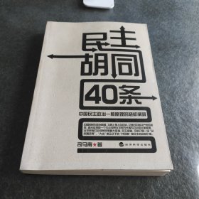 民主胡同40条--中国民主政治一般原理的随机阐释
