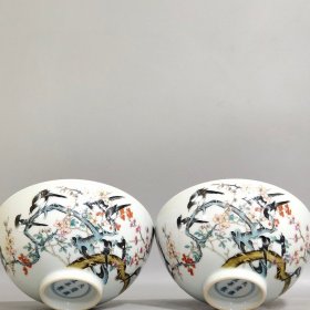 清代雍正喜鹊登梅碗