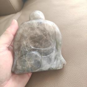 罕见寿山石玛瑙水晶冻石 佛像雕件 重1031.7克