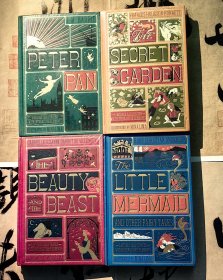 【 Harper Design Classics 哈珀·柯林斯设计经典童书系列 四种合售 】《Peter Pan》、《The Secret Garden》、《The Beauty and the Beast》、《The Little Mermaid and Other Fairy Tales》，《彼得潘》、《秘密花园》、《美女与野兽》、《小美人鱼等童话故事》，全部原装塑封。