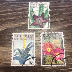 比利时1965年花卉邮票3全信销