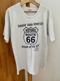 美国66号公路纪念文化衫白T恤·中号适合170-175身高