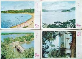 画片，中国最大世界第二大高山堰塞湖，镜泊湖画片4枚合售