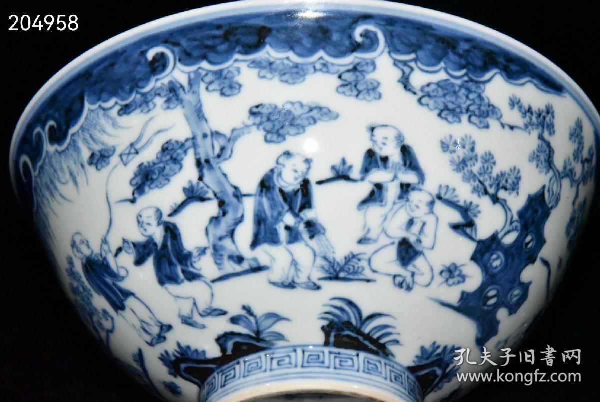 珍藏明代宣德青花婴戏图碗