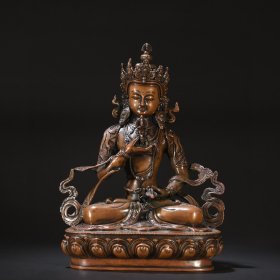 清代 铜胎金刚萨埵菩萨像。 规格：高29.7cm宽22cm重2357g