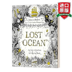 英文原版 Lost Ocean: An Inky Adventure and Coloring Book for Adults 失落海洋 秘密花园涂色书 英文版 进口英语原版书籍