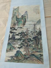 清末画家 溥伒 山水画【溥伒（1893—1966）惇勤亲王奕誴（道光帝旻宁第五子）之孙、贝勒爱新觉罗·载瀛（奕誴第四子）长子，近代书画家，与两个弟弟爱新觉罗·溥佺、爱新觉罗·溥佐均以画名，有“一门三杰”之称】。